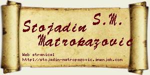 Stojadin Matropazović vizit kartica